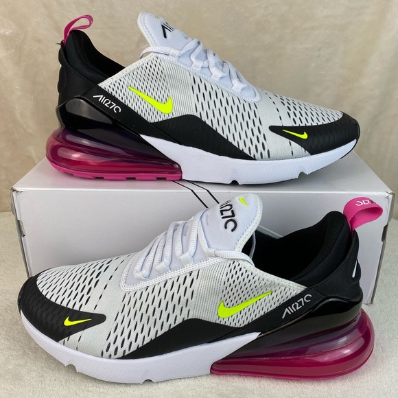 nike air max 270 white black fuchsia volt